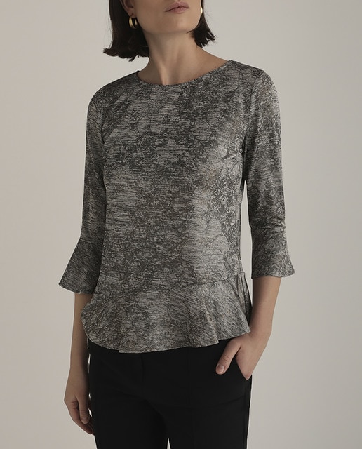 Imagen 0 de Camiseta de mujer con lurex y volante