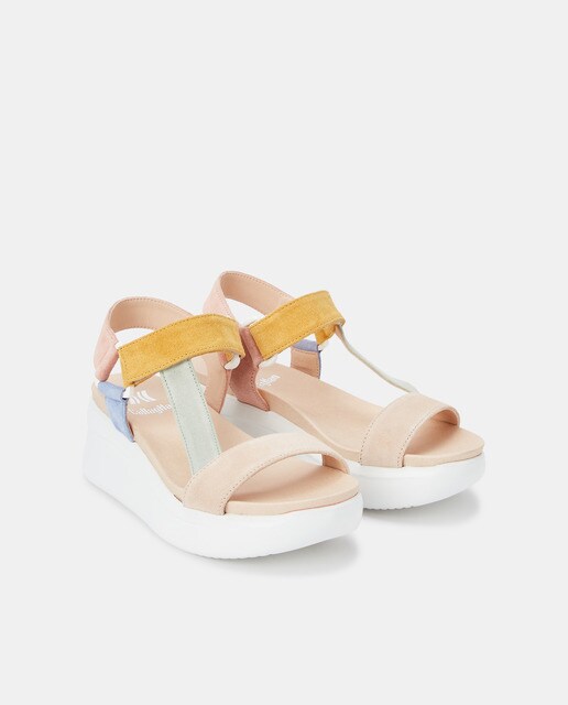 Sandalias de cuña de mujer en piel multicolor · Callaghan · El Corte Inglés