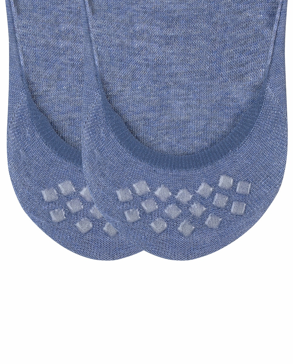 Pack de dois pares de meias invisíveis lisas Azul-6