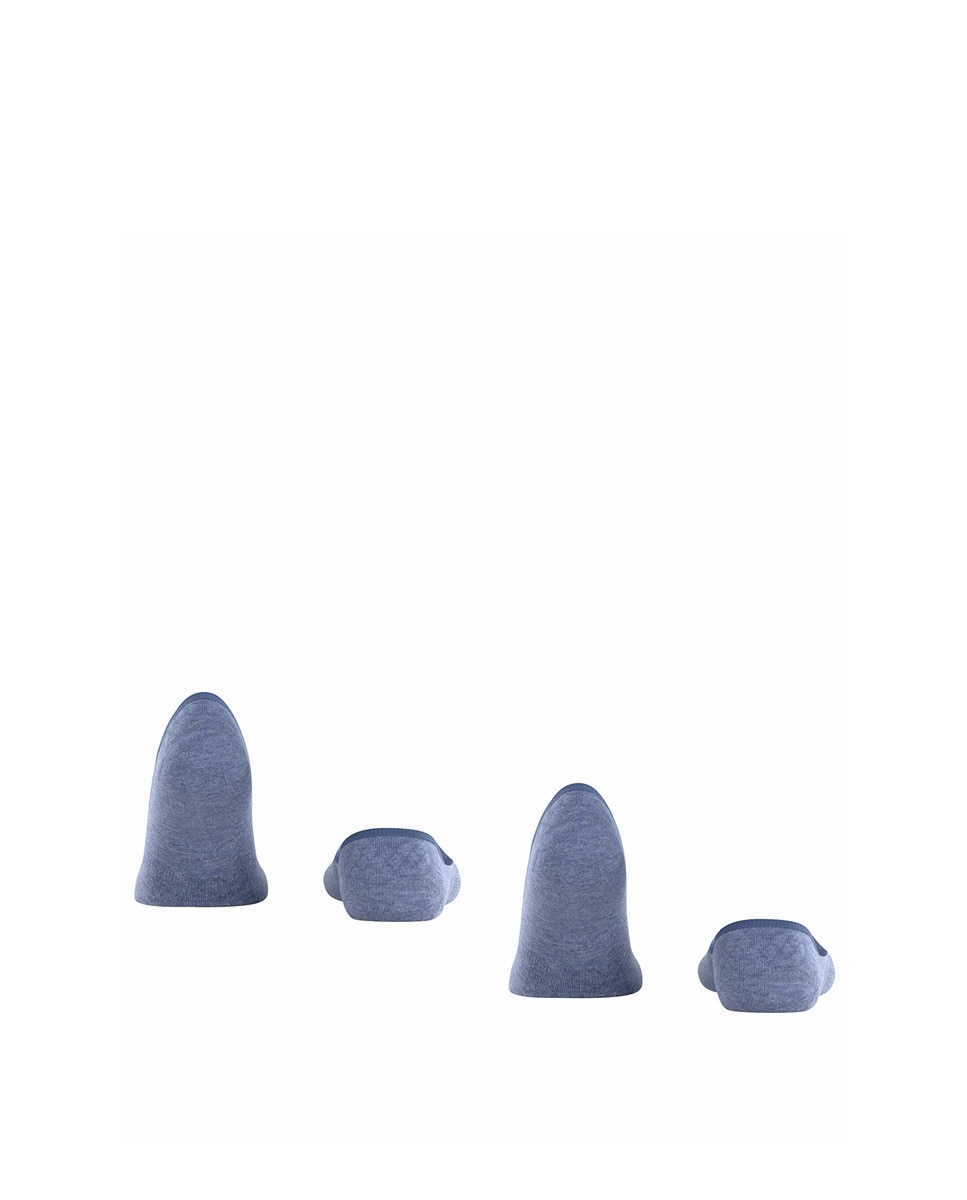 Pack de dois pares de meias invisíveis lisas Azul-2