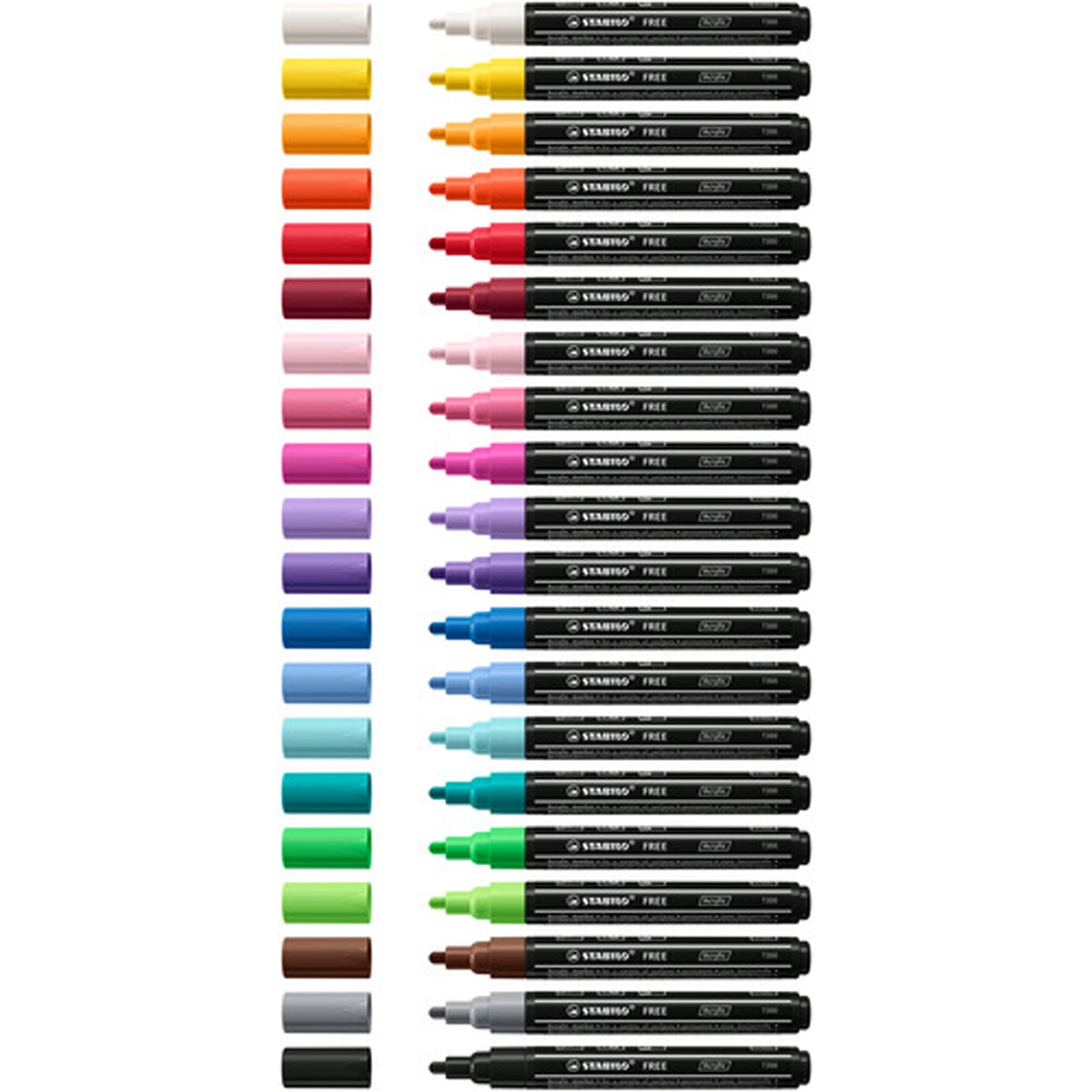 Stabilo Subrayadores Akrylový Popisovač STABILO FREE Acrylic T100 Okrúhly Hrot 1-2 Mm - Biely Juniorp Subrayadores Stabilo