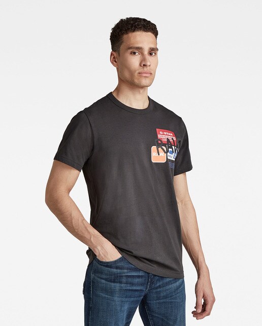 Camiseta Multi Graphic de hombre con gráficas de algodón ecológico · G-Star  Raw · El Corte Inglés