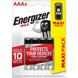 pilas alcalinas Max +power AAA (lr3) blister 8 unidades - Energizer