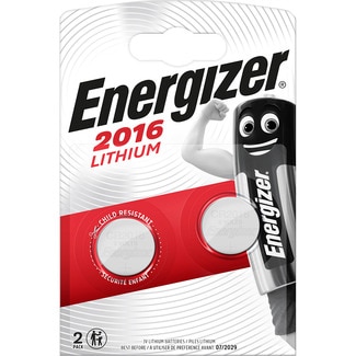 pila botón CR 2016 lithium 3V blister 2 unidades - Energizer