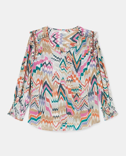 Blusa de mujer talla grande estampado multicolor · Couchel · El Corte Inglés