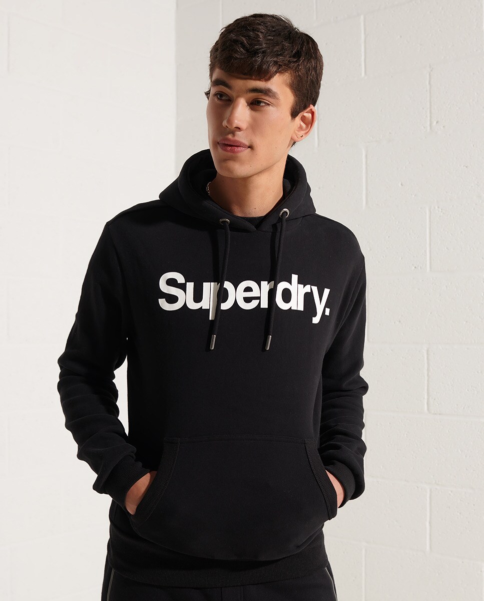 Sudadera de hombre negra con capucha y logotipo · Superdry · El Corte Inglés