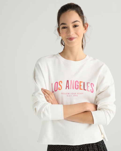 Sudadera básica de mujer texto