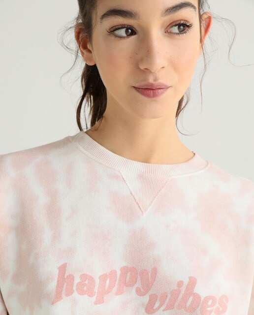 Sudadera de mujer tie dye texto