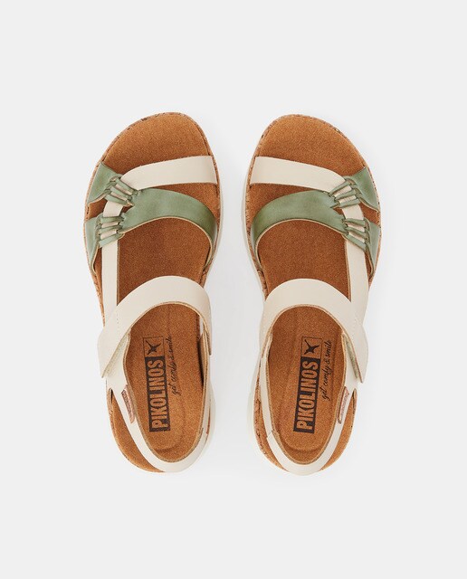 Sandalias de cuña de mujer en piel de color verde · Pikolinos · El Corte  Inglés