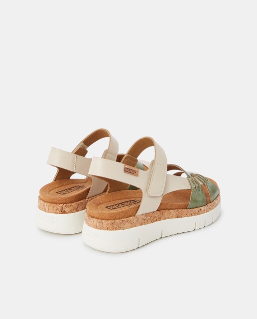 Sandalias de cuña de mujer en piel de color verde · Pikolinos · El Corte  Inglés