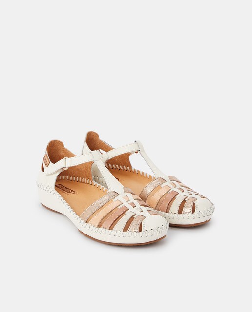 Cangrejeras de mujer en piel de color blanco con cuña interna · Pikolinos ·  El Corte Inglés