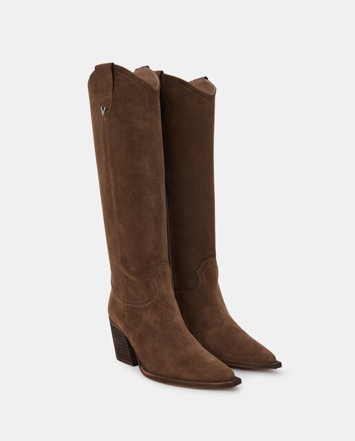 Botas de mujer en serraje de color marrón · Vienty · El Corte Inglés