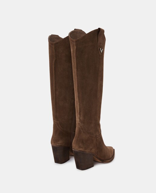 Botas de mujer en serraje de color marrón · Vienty · El Corte Inglés