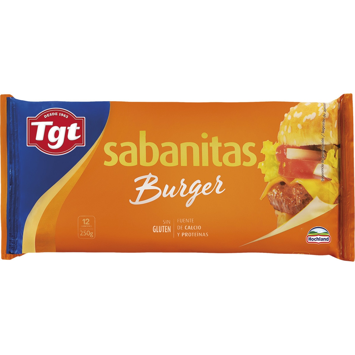 Sabanitas Burger queso cheddar en lonchas envase 250 g