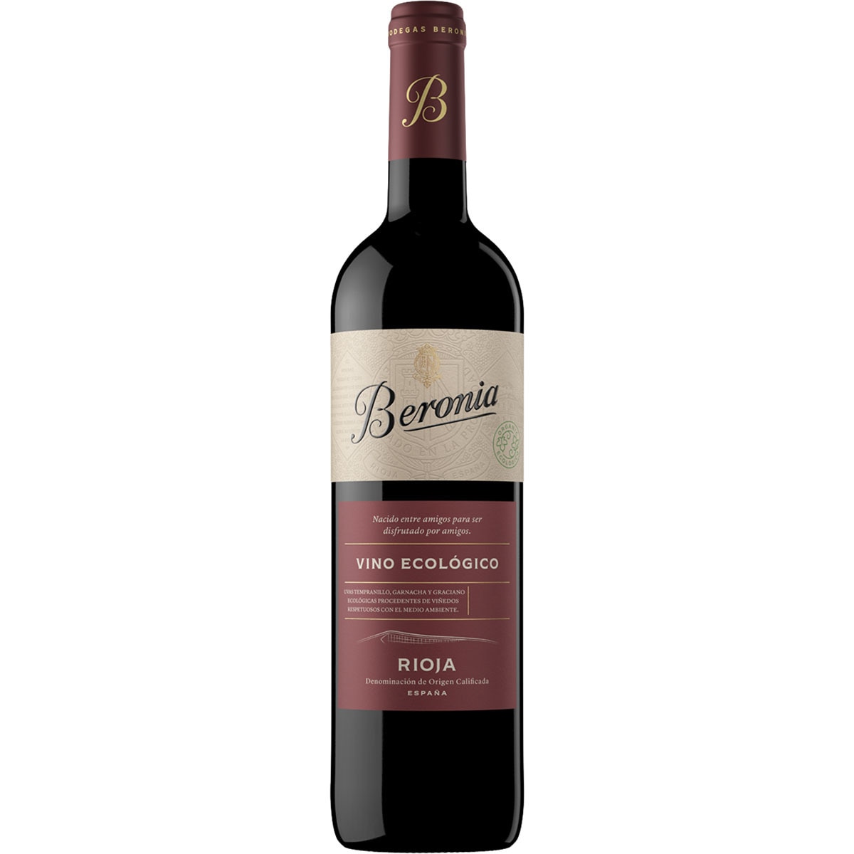 vino tinto tempranillo garnacha mazuelo ecológico joven DOCa Rioja botella 75 cl