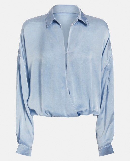 Camisa mujer manga larga cruzada azul · Guess · El Corte Inglés