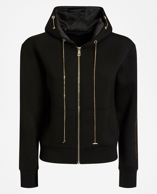 Chaqueta de mujer en felpa negra y cadena · Guess · El Corte Inglés