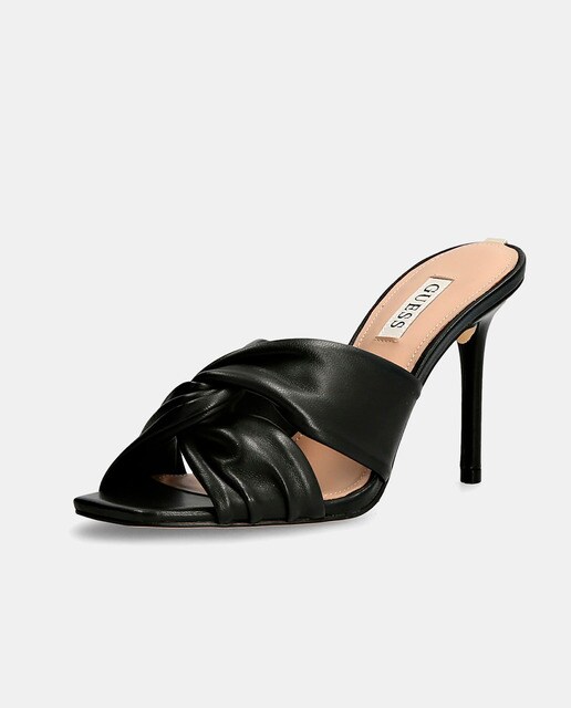 Sandalias de tacón de mujer en piel de color negro · Guess · El Corte Inglés