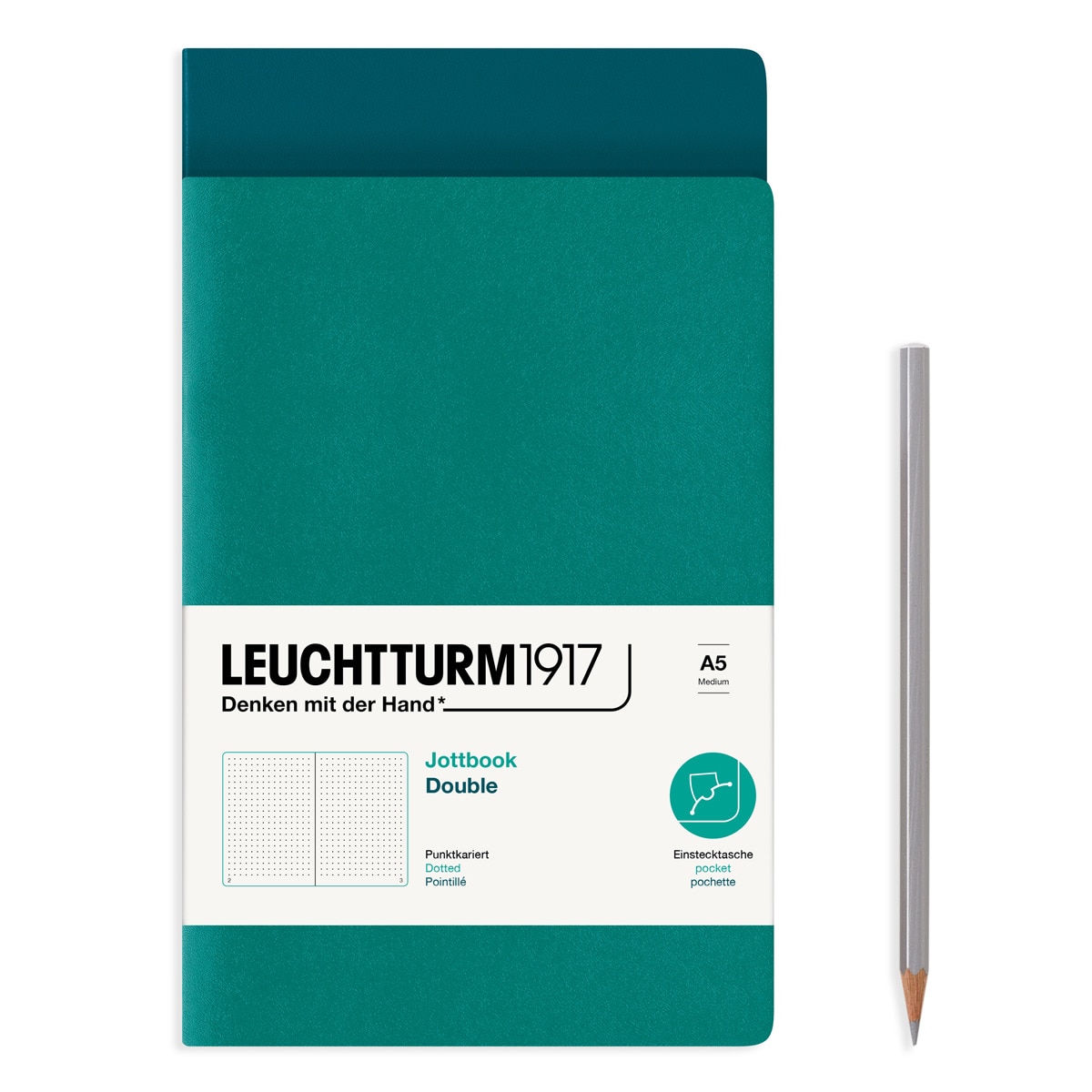 Imagem 0 de Jottbook 2x A5 pontilhado Capa mole Esmeralda e Pacific Green
