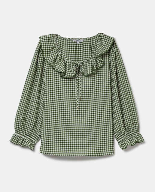 Blusa de mujer con cuadros y volantes vichy · Fórmula Joven · El Corte  Inglés