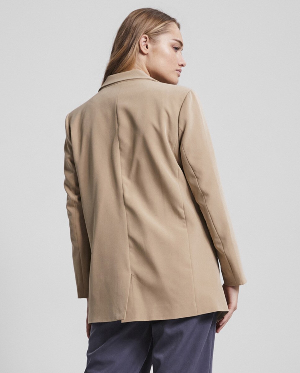 Blazer com lapelas e bolsos Caramelo-2