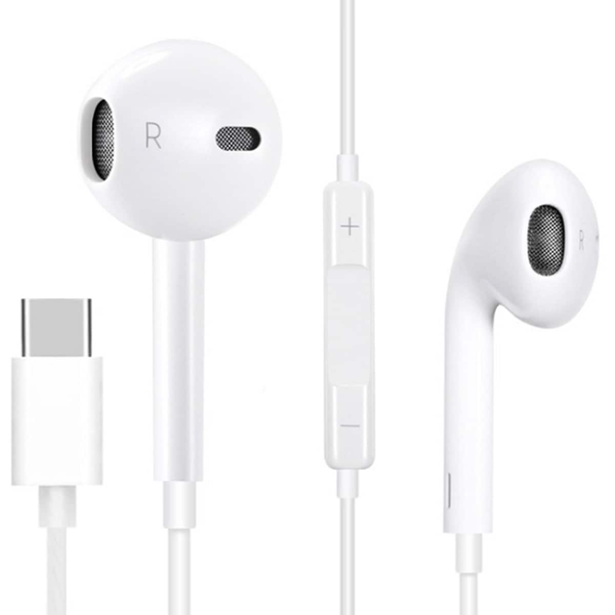 Auriculares de botón Inves HP-3012 USB-C Blanco-1