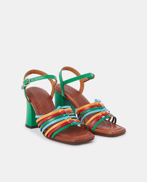 Sandalias de tacón de mujer en piel de color verde · Chie Mihara · El Corte  Inglés