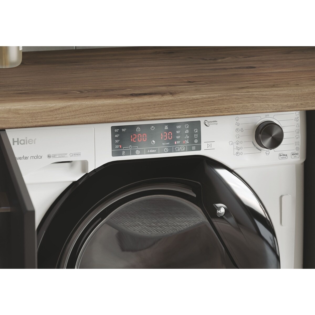 Máquina de Lavar e Secar Roupa Encastrável Haier HWDQ90B416FWB-S Carga Frontal Motor Inverter de 9/5 Kg e de 1600 rpm - Branco Branco-2