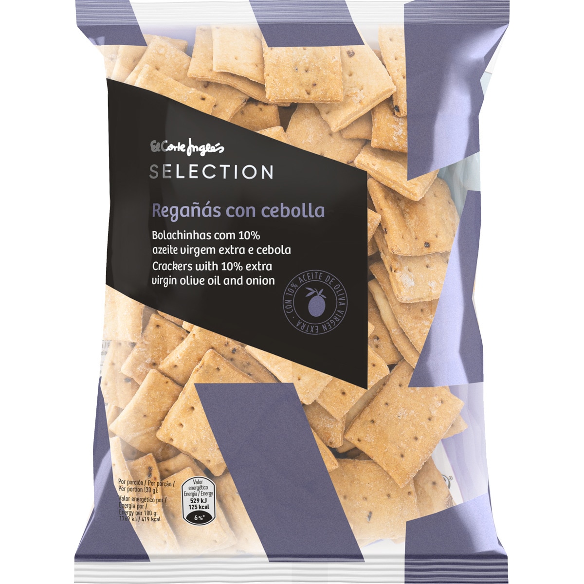 regañás con cebolla y aceite de oliva virgen extra bolsa 180 g
