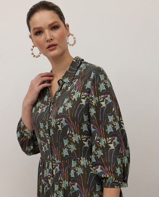 Vestido largo estampado botones talla grande · Couchel · El Corte Inglés