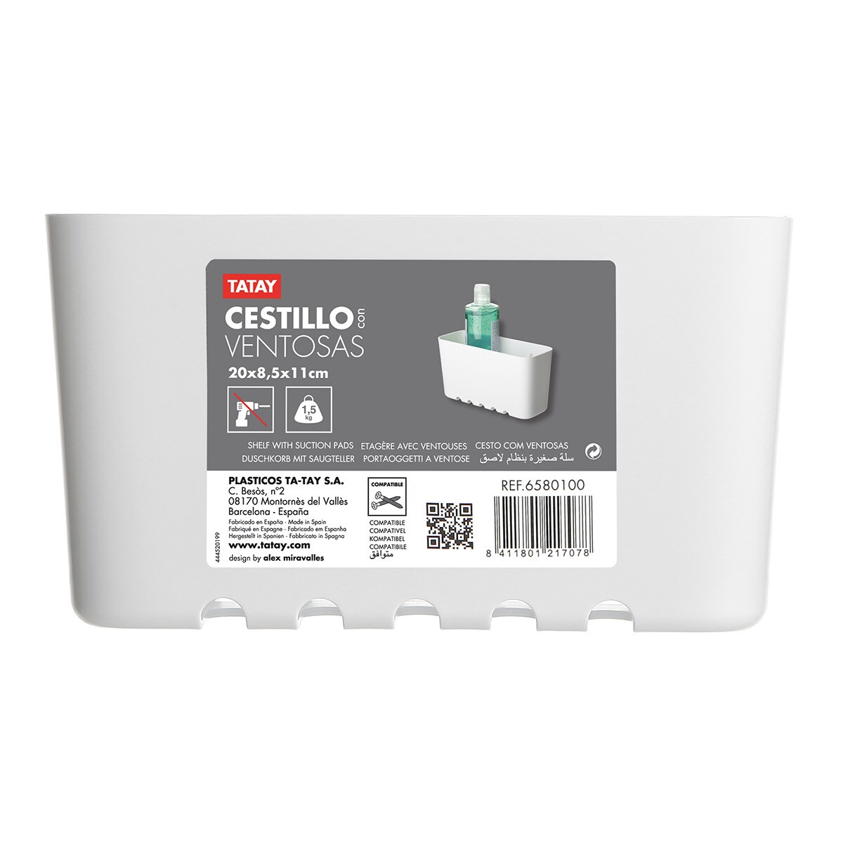 Cestillo PVC Estándar Pequeño Blanco-3