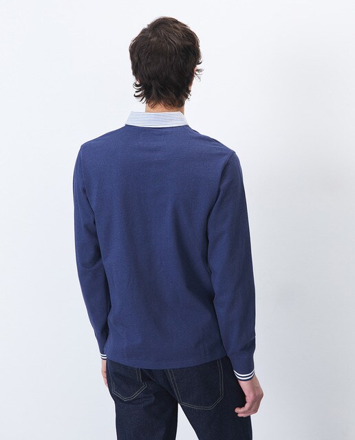 Polo de hombre azul marino de manga larga · Sfera · El Corte Inglés