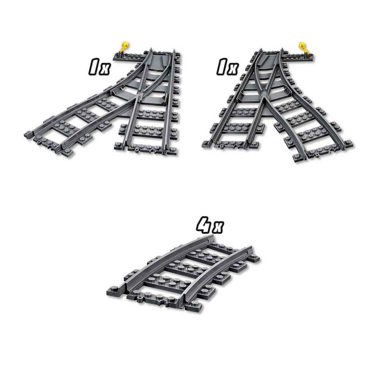 Agulhas e curvas de comboio Lego City 3