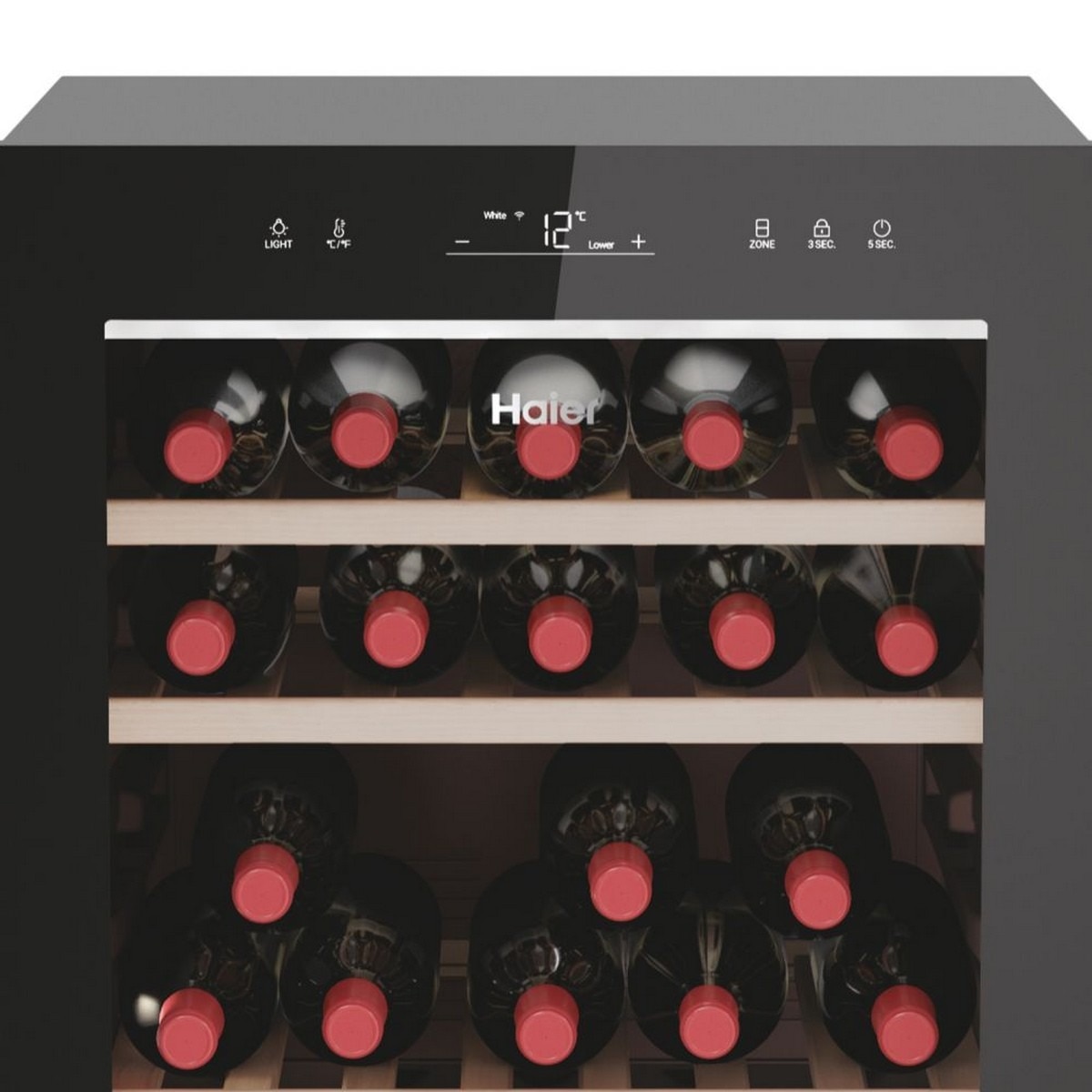 Garrafeira Haier Wine Bank 50 Série 7 HWS77GDAU1 Controle Remoto com Capacidade para 77 Garrafas Standard - Preto e Vidro Preto / Vidro-8