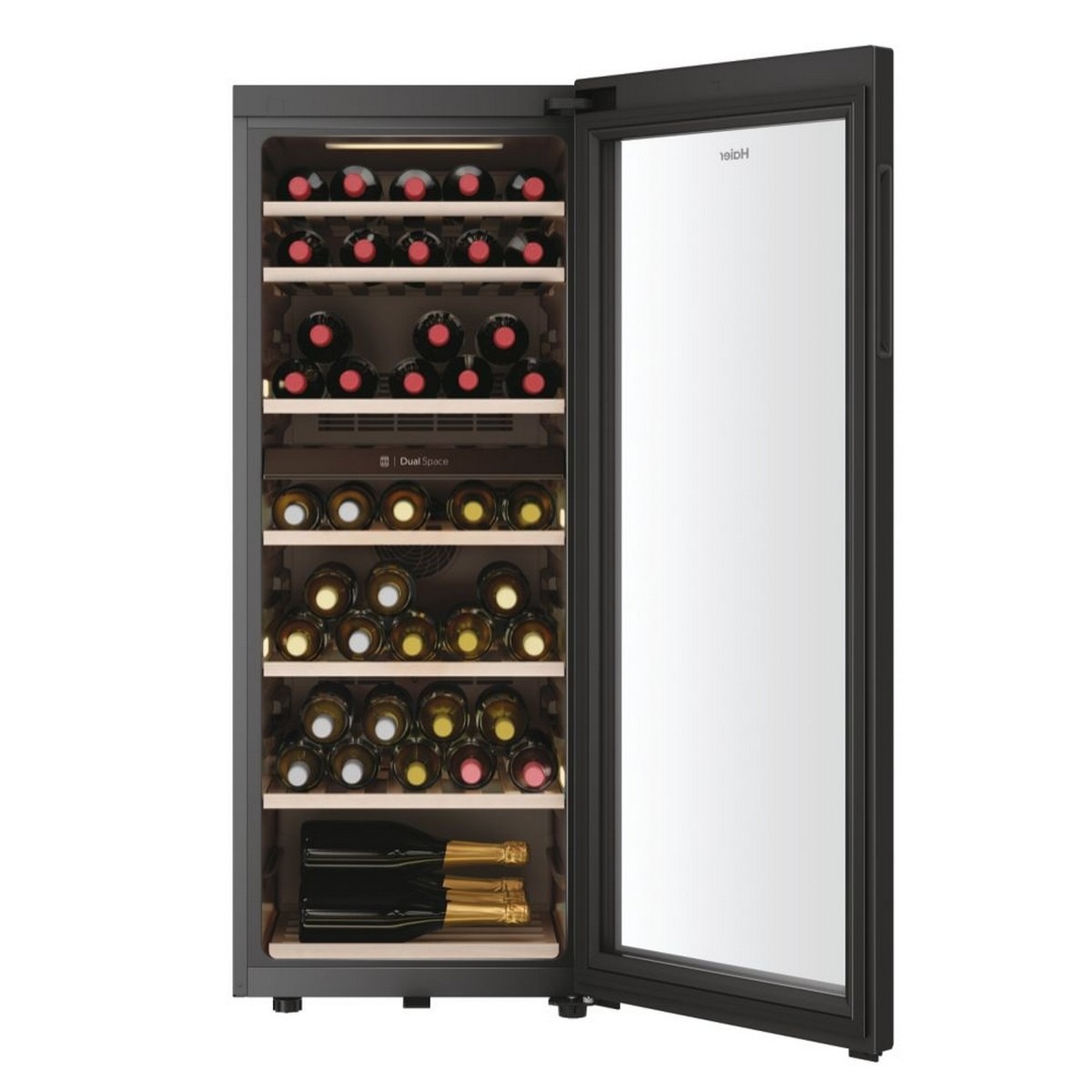 Garrafeira Haier Wine Bank 50 Série 7 HWS77GDAU1 Controle Remoto com Capacidade para 77 Garrafas Standard - Preto e Vidro Preto / Vidro-3