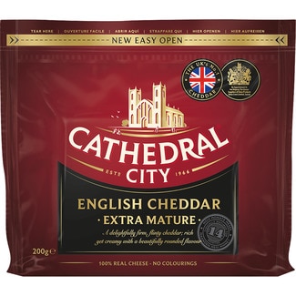 queso inglés cheddar curado extra maduro envase 200 g 14 meses de maduración - Cathedral City