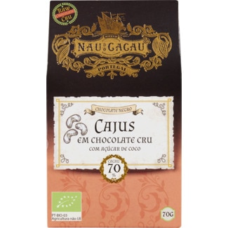 Chocolate Cru Cajus embalagem 70 g - Nau Do Cacau