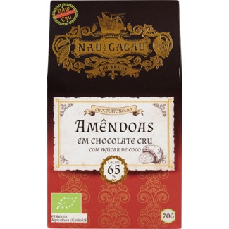 Chocolate Cru Amêndoas embalagem 70 g - Nau Do Cacau