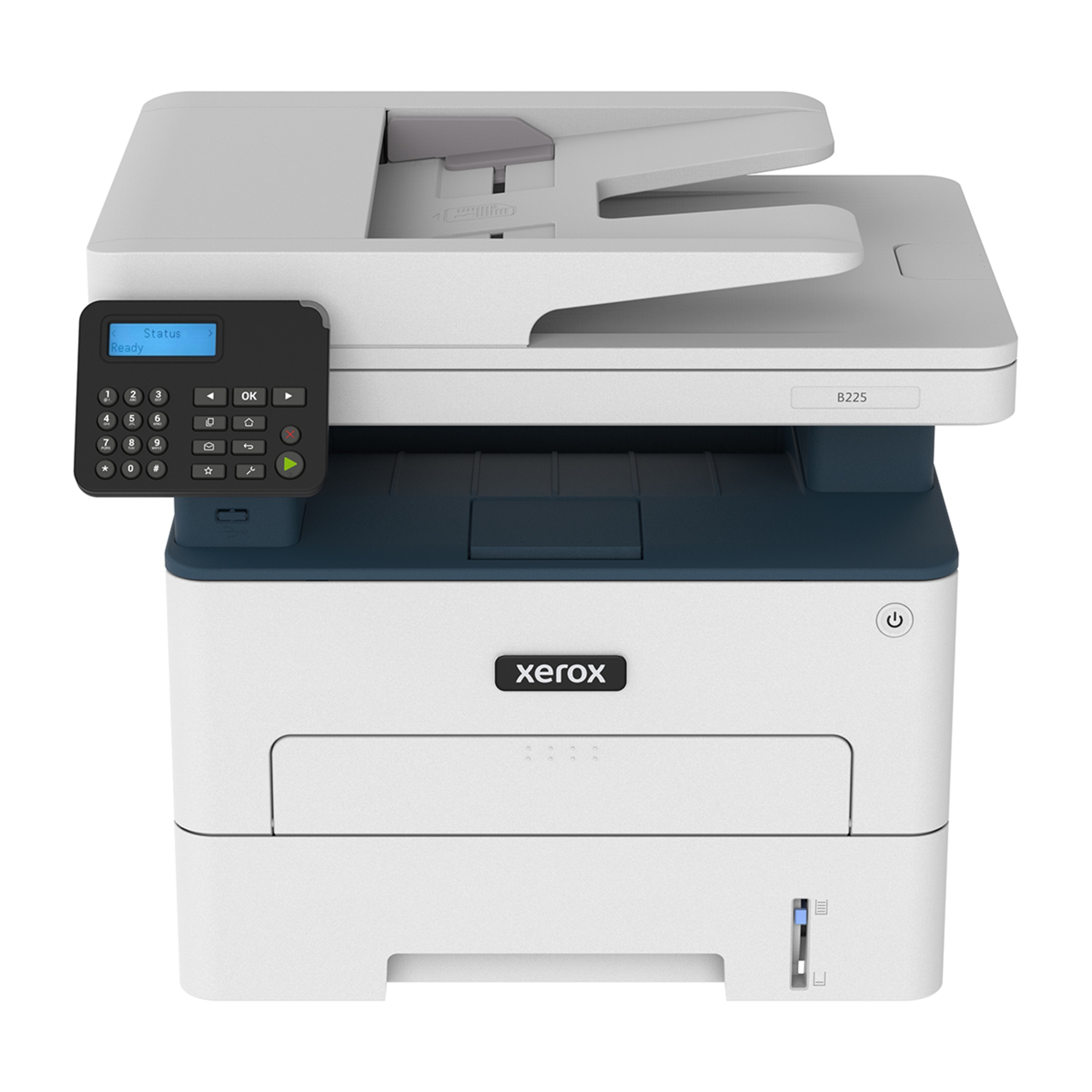 Impresora Multifunción Láser monocromo Xerox B225, Wi-Fi (Reacondicionado Grado C) Blanco / Azul-1