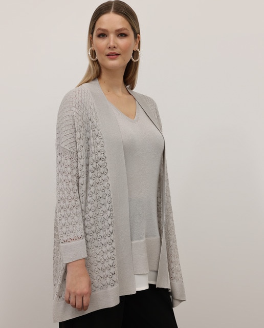 Chaqueta larga punto de mujer talla grande brillo calados · Couchel · El  Corte Inglés