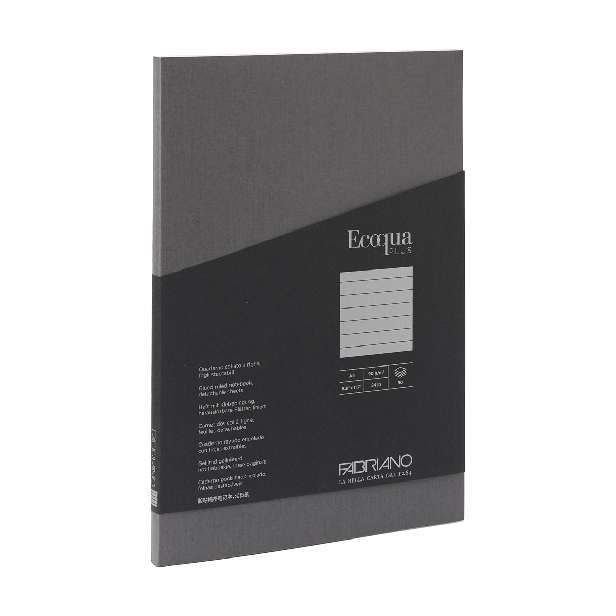 Bloco A4 de Linhas Colado Ecoqua Plus - Antracite Antracite-1