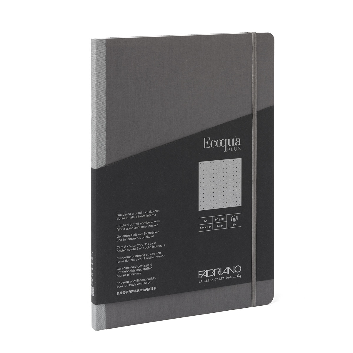 Bloco A4 Pontilhado Tecido Ecoqua Plus - Antracite Antracite-1