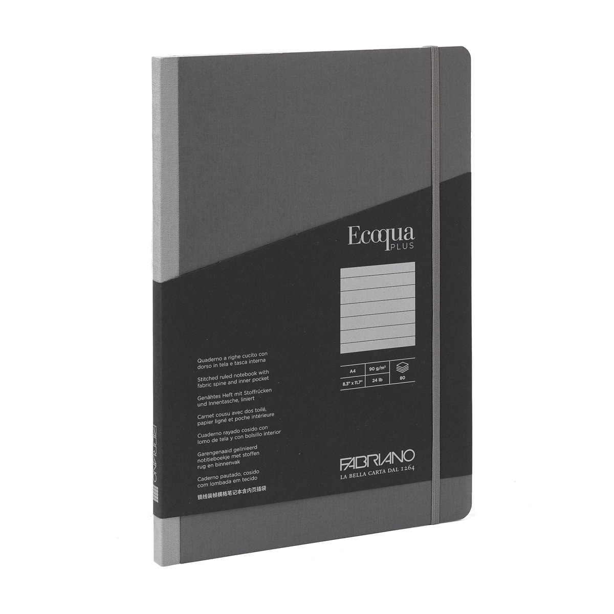Bloco A4 de Linhas Tecido Ecoqua Plus - Antracite Antracite-1