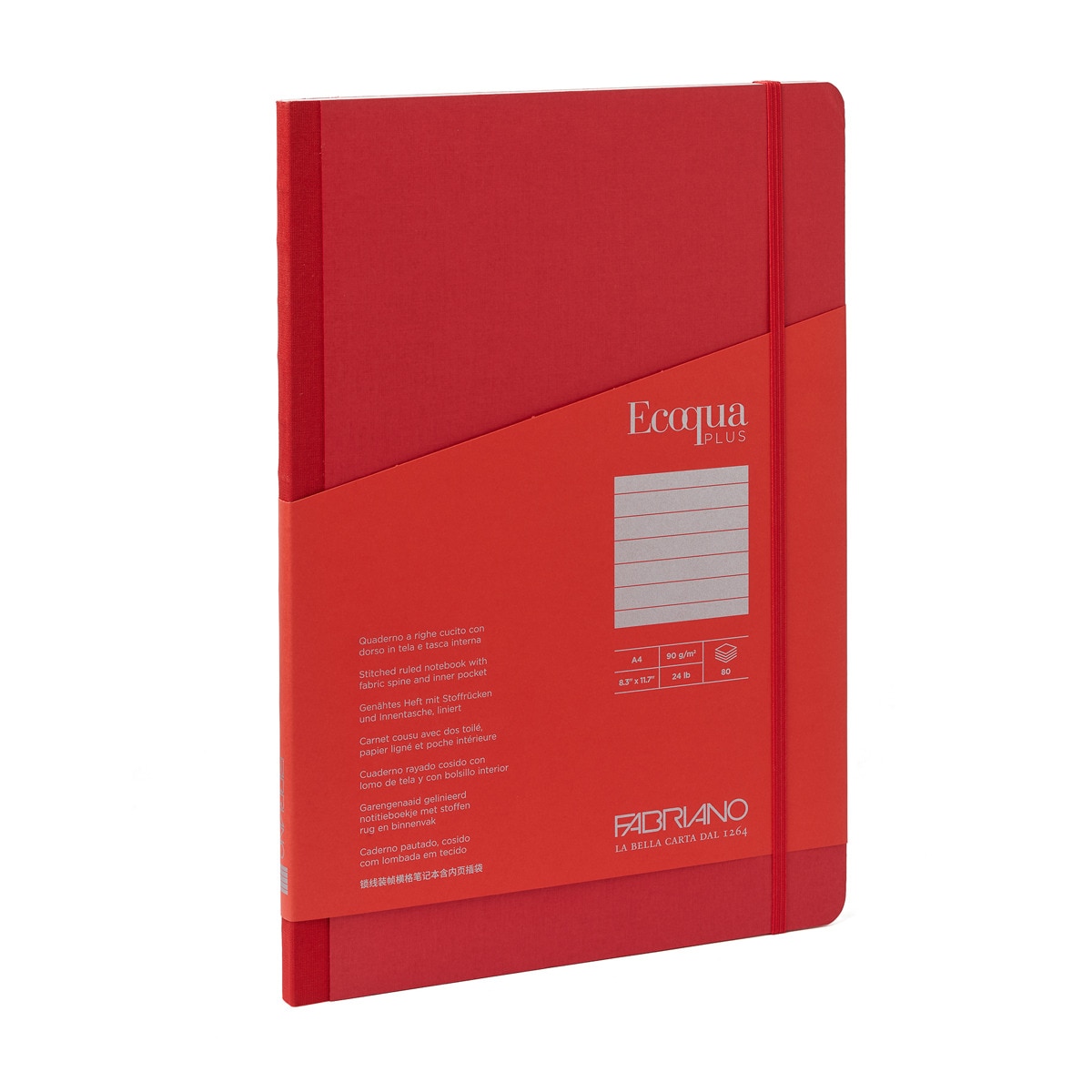 Imagem 0 de Bloco A4 de Linhas Tecido Ecoqua Plus - Vermelho