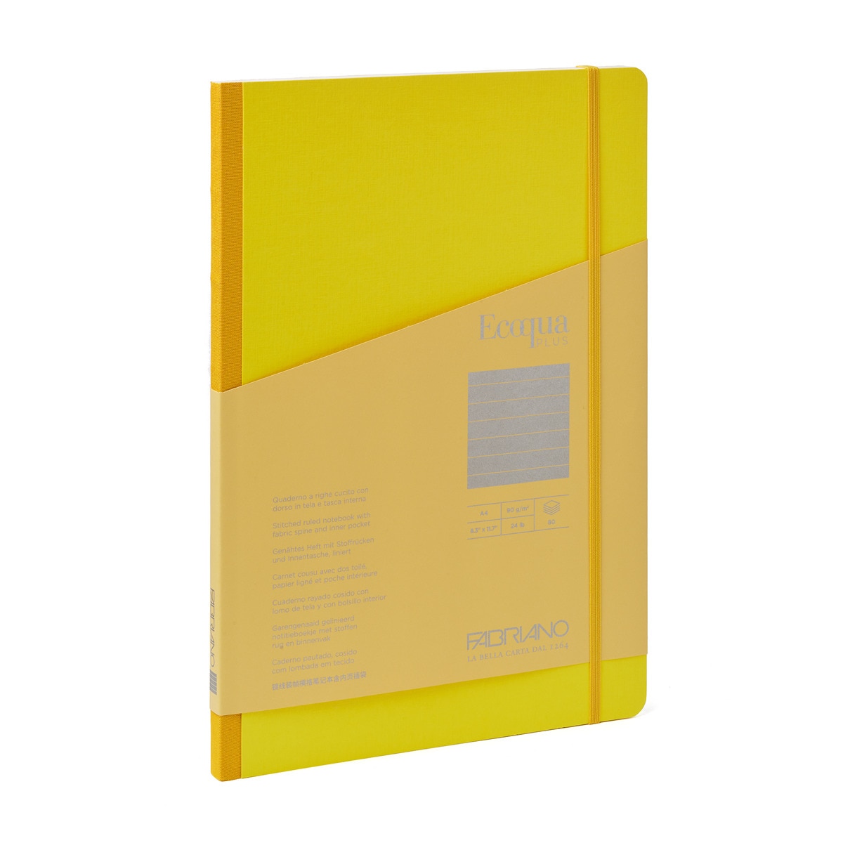 Bloco A4 de Linhas Tecido Ecoqua Plus - Amarelo Amarelo-1