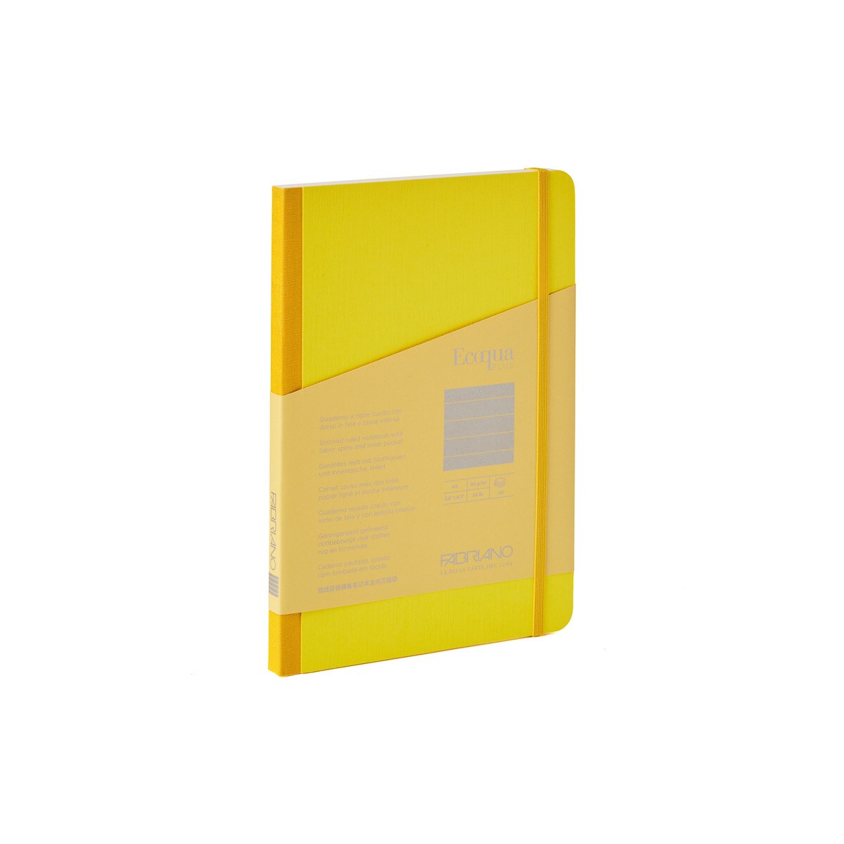 Bloco A5 de Linhas Tecido Ecoqua Plus - Amarelo Amarelo-1