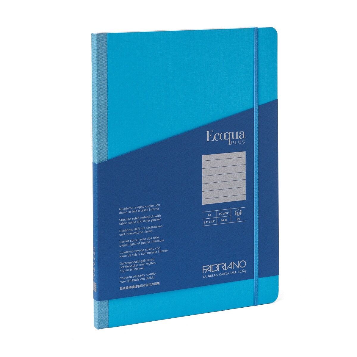 Bloco A4 de Linhas Tecido Ecoqua Plus - Azul Turquesa Turquesa-1