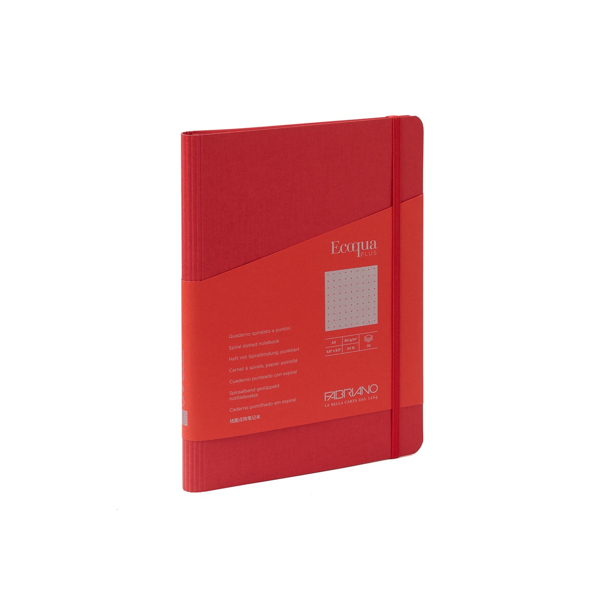 Bloco A5 Pontilhado de Espiral Oculta Ecoqua Plus - Vermelho Vermelho-1