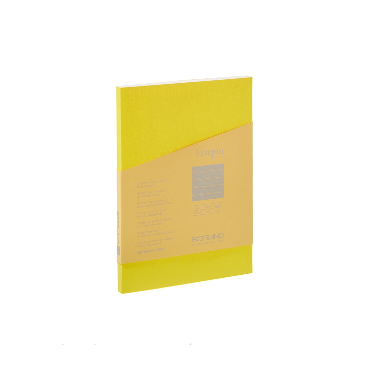 Bloco A5 de Linhas Colado Ecoqua Plus - Amarelo Amarelo-1