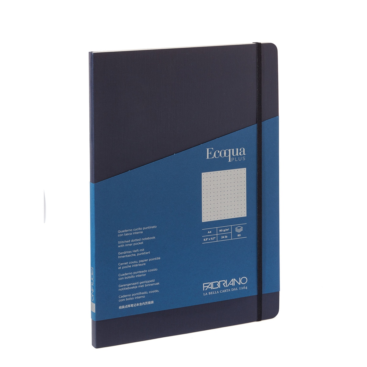 Bloco A4 Pontilhado Cosido Ecoqua Plus - Azul-Escuro Azul-escuro-1
